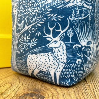 Winter Woods Forest Animals Doorstop | Fabric Cube Door Stop with Handle - 18cm