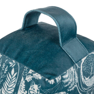 Winter Woods Forest Animals Doorstop | Fabric Cube Door Stop with Handle - 18cm