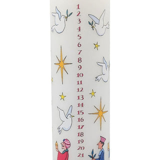 Wise Men Christmas Advent Candle | Christmas Calendar Pillar Candle - 20cm