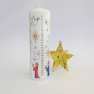 Wise Men Christmas Advent Candle | Christmas Calendar Pillar Candle - 20cm