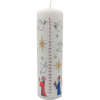 Wise Men Christmas Advent Candle | Christmas Calendar Pillar Candle - 20cm