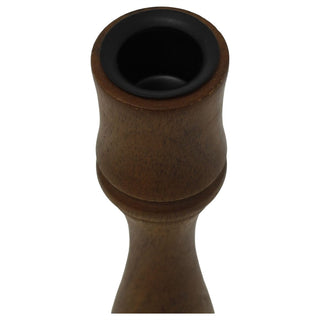 Wooden Candlestick, Mango Wood Dinner Candle Holder, 22 cm, Random Design