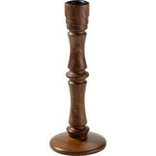 Wooden Candlestick, Mango Wood Dinner Candle Holder, 22 cm, Random Design