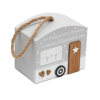 Wooden Caravan Doorstop | Charming Novelty Door Stop Shaped Caravan - 13x15cm