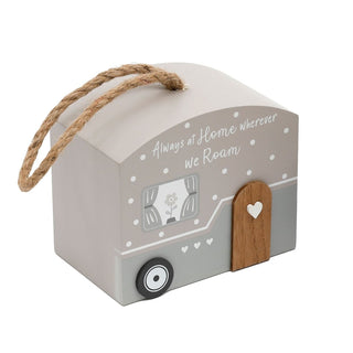 Wooden Caravan Doorstop | Charming Novelty Door Stop Shaped Caravan - 13x15cm