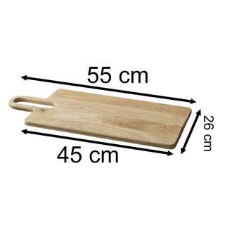 Wooden Chopping Board | Large 55cm Mango Wood Cutting Board with Handle