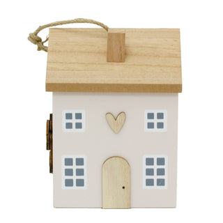 Wooden House Door Stop | 19cm House Shaped Wooden Highland Cow Doorstop