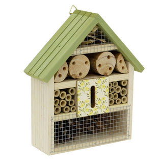 Wooden Insect Hotel, 22 cm Bee House Bug Hotel for Garden Habitat for Insects