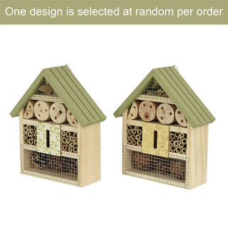 Wooden Insect Hotel, 22 cm Bee House Bug Hotel for Garden Habitat for Insects