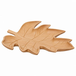 Wooden Leaf Trinket Tray, 33cm Light Brown Leaf Trinket Dish
