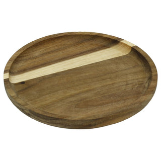 Wooden Trinket Tray, 15cm Round Rustic Trinket Dish in Natural Wood