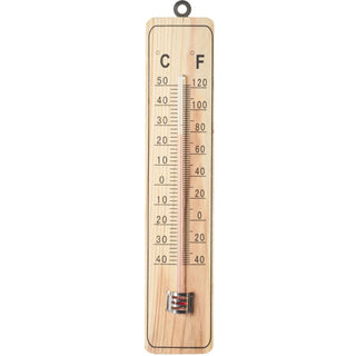 Wooden Wall - mounted Garden Thermometer | Indoor & Outdoor Thermometer - 22cm
