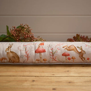 Woodland Animal Fabric Draught Excluder | Door Draught Cushion with Handle 92cm