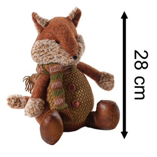 Woodland Fox Doorstop | Cute Fabric Fox Shaped Animal Doorstop for Home - 28cm