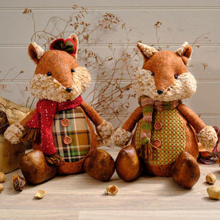 Woodland Fox Doorstop | Cute Fabric Fox Shaped Animal Doorstop for Home - 28cm