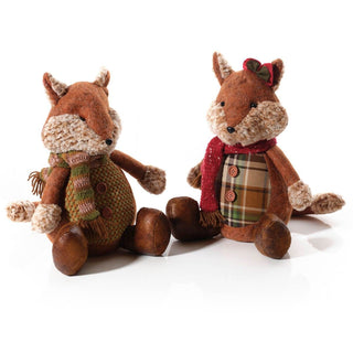 Woodland Fox Doorstop | Cute Fabric Fox Shaped Animal Doorstop for Home - 28cm
