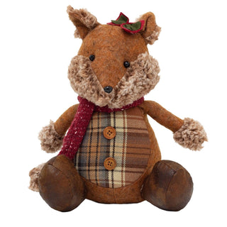 Woodland Fox Doorstop | Cute Fabric Fox Shaped Animal Doorstop for Home - 28cm