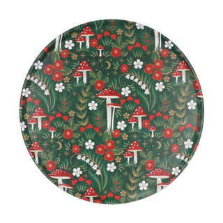 Woodland Mushroom Cake Tin | Round Metal Storage Tin For Bakers - 24 x 12cm