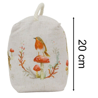 Woodland Rabbit Fabric Doorstop | Decorative Animal Door Stop with Handle