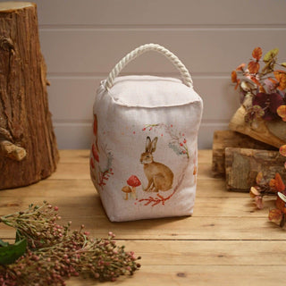 Woodland Rabbit Fabric Doorstop | Decorative Animal Door Stop with Handle