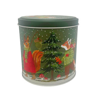 Woodland Scene Christmas Chocolate Tin, Gisela Graham Festive Metal Tin 10cm