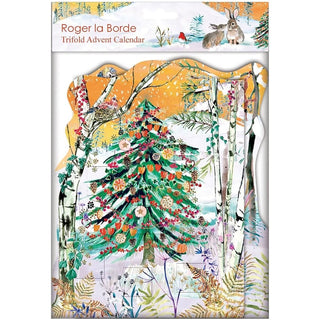 Woodland Winter Solstice Trifold Christmas Advent Calendar, 22.5cm 24 Door