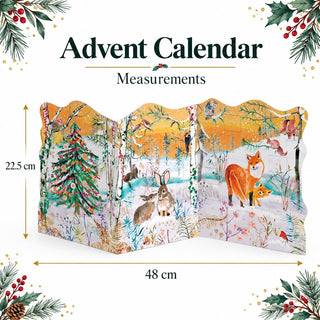 Woodland Winter Solstice Trifold Christmas Advent Calendar, 22.5cm 24 Door