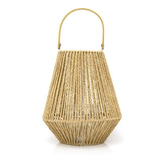 Woven Hanging Candle Lantern | Large Jute Hurricane Tea Light Lantern - 26cm