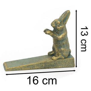 Wrought Iron Hare Door Wedge | Vintage Style Metal Rabbit Doorstop Wedge - 16cm