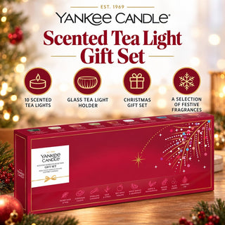 Yankee Candle Christmas Gift Set 10 Tea Lights and 1 Holder