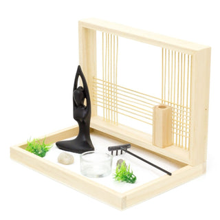 Yoga Thai Zen Garden Set | Desktop Stress Relief Meditation Candle Holder | Buddha Tealight Candle Holder