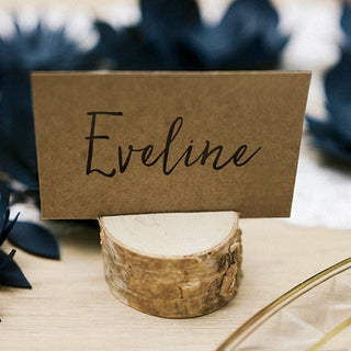 10 Piece Wood Tree Log Slice Place Card Holders | Wedding Table Card Holder | Rustic Christmas Name Card Stands