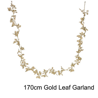 170cm Gold Leaf Garland Glitter Garland Christmas | Artificial Vine Christmas Tree Garlands | Leaf Garland - Design Varies One Supplied
