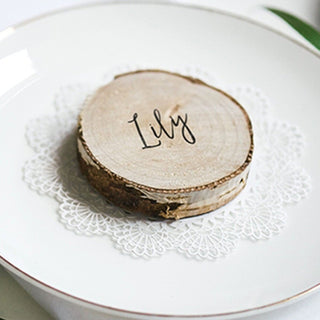 20 Piece Wood Tree Log Slice Wedding Place Cards | Wedding Table Number Cards | Rustic Wedding Decorations Place Name Cards