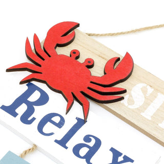 21cm Wooden Relax Hanging Seaside Sign | Nautical Decoration, Home Decoration