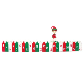 24 Day Countdown To Christmas Elf Calendar Block ~ Xmas Advent Decoration