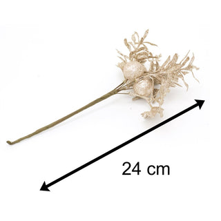 27cm Chic Glitter Christmas Spray Pick | Artificial Holly Christmas Decoration | Xmas Floral Spray Flower Pick - Design Varies One Supplied