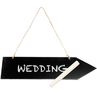 30cm Wooden Chalkboard Arrow Hanging Sign Plaque | Reusable Blackboard Direction Sign | Chalk Board Wedding Decoration