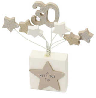 30Th Birthday Wish Starburst Block Table Decoration For Parties ~ 30