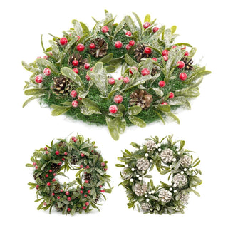 34cm Traditional Christmas Wreath Pine Cone And Mistletoe Decoration | Christmas Door Wreath Xmas Wreath | Christmas Decorations - Design Varies One Supplied