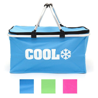 35L Cool Bag Insulated Picnic Basket | Portable Cooler Bag Lunch Hamper Bag | Camping Cooler Shopping Bag With Handles - Colour Varies One Supplied
