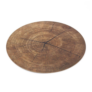 38cm Tree Trunk Print Round Placemat | Tree Slice Style Place Mat Kitchen Dining Mat | Brown Single Corked Backed Place Mat Dining Table Protection Mat
