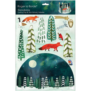 3D Christmas Advent Calendar Alpine Foxes Pop & Slot Advent Calendar | Pop Up Advent Calendar Freestanding Advent Calendar | Animal Advent Calendar