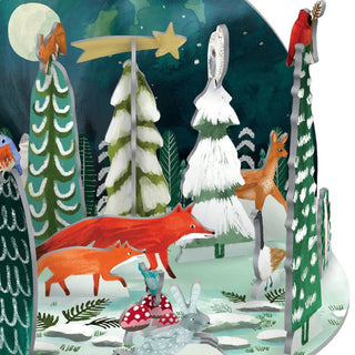 3D Christmas Advent Calendar Alpine Foxes Pop & Slot Advent Calendar | Pop Up Advent Calendar Freestanding Advent Calendar | Animal Advent Calendar