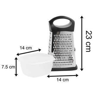 4 Sided Cheese Grater With Fitted Container | Stainless Steel Cheese Grater And Storage Tub | Kitchen Grater Food Grater Box Grater