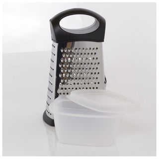 4 Sided Cheese Grater With Fitted Container | Stainless Steel Cheese Grater And Storage Tub | Kitchen Grater Food Grater Box Grater