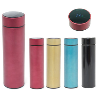 450ml LED Thermos Flask Digital Temperature Display Travel Flask | Stainless Steel Insulated Vacuum Flask | Smart LED Hydro Drinks Flask - Colour Varies One Supplied