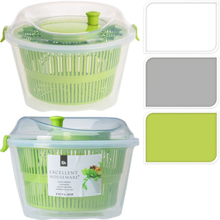 4L Salad Spinner Fruit Vegetable Dryer | Salad Crisper Lettuce Dryer Salad Washer | Salad Preparation Set - Colour Varies One Supplied