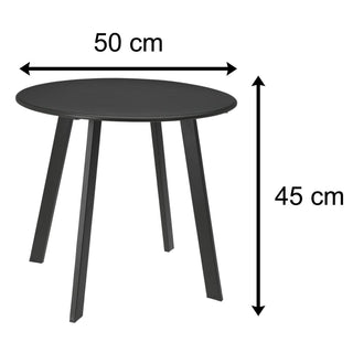 50cm Grey Metal Outdoor Coffee Table Garden Side Table | Patio Table Metal Garden Table Outdoor Side Table | Round Garden Table Garden Coffee Table