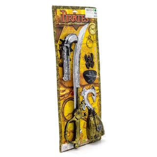 6 Piece Pirate Sword & Accessories | Kids Pirate Costume Fancy Dress Pirate Toys